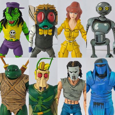 正版NECA忍者神龟昆虫人女记者苍蝇人脚兵凯西有漆面瑕疵7寸人偶