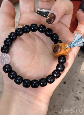 DH【黑武士的温柔守护】原创设计黑檀粉晶咖啡杯转运文玩手串