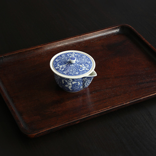 日本清水烧名家手作牡丹唐子纹小号青花瓷宝瓶日式复古手抓泡茶壶