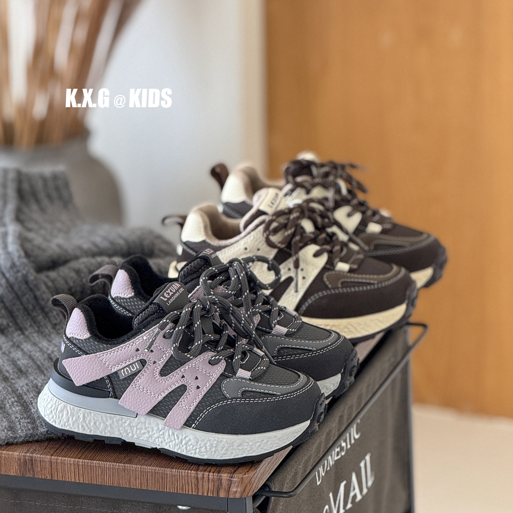 免系带童鞋2025秋季新款儿童运动鞋男童女童老爹鞋冬季加绒二棉鞋