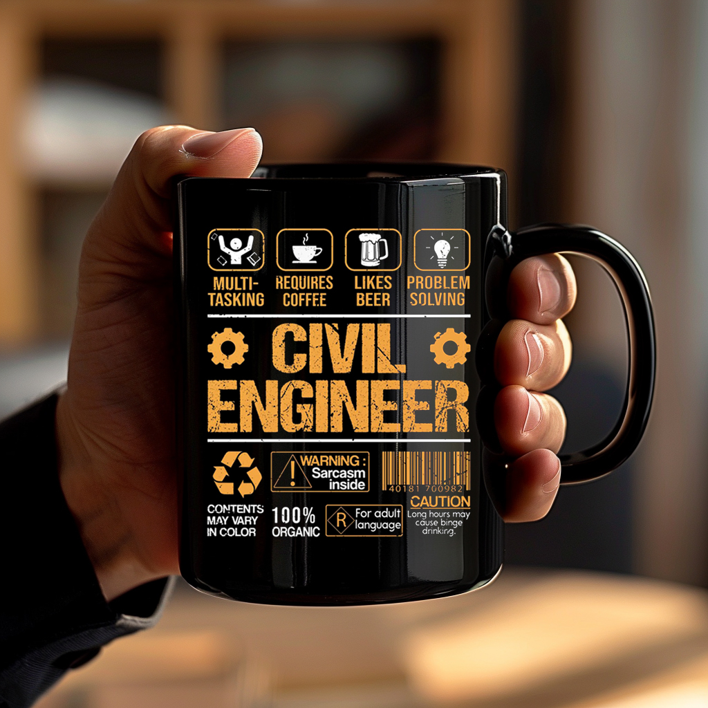 土木工程师主题陶瓷咖啡马克杯 civil engineer gift 男生用水杯
