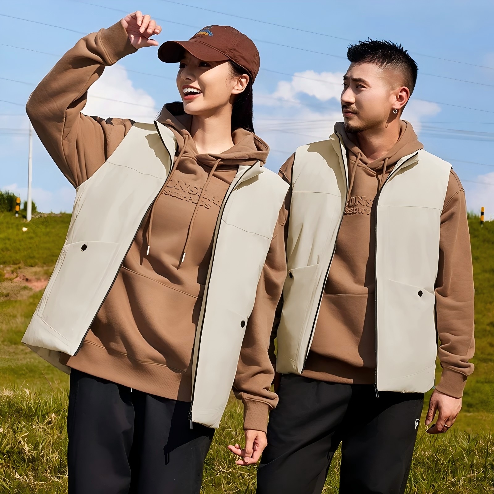 情侣加厚保暖羽绒马甲