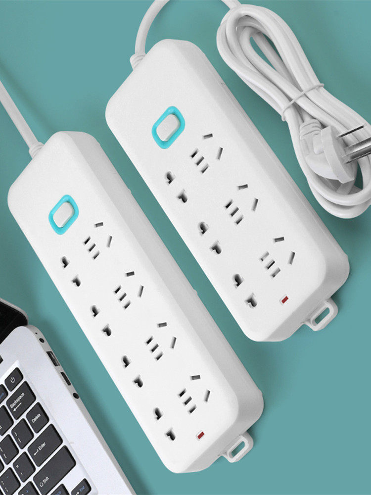 多功能插线板插座多孔面板大功率接地线排插排家用办公白色电插板