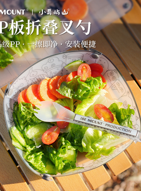 ISE MOUNT食品级PP板折叠勺子新款餐具耐高温100度户外露营沙拉勺