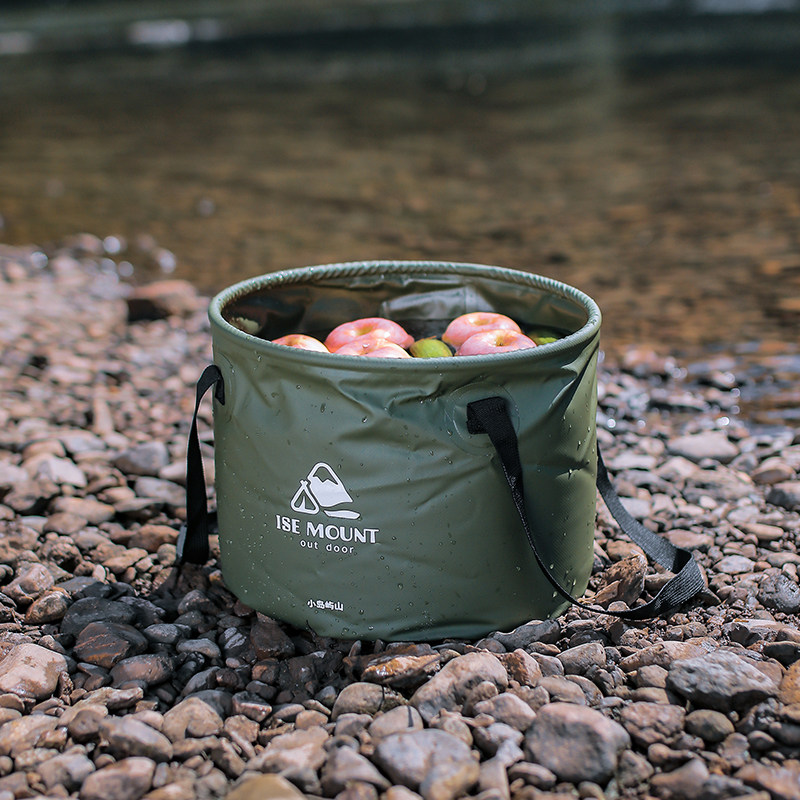 户外折叠水桶旅行野营储水桶便携露营手提车载空桶钓鱼桶储水罐