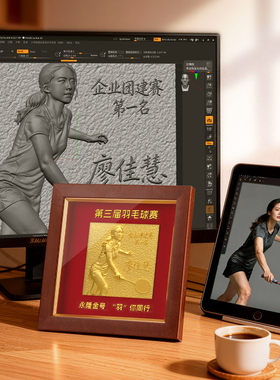 立体人像浮雕金属奖牌定制摆件