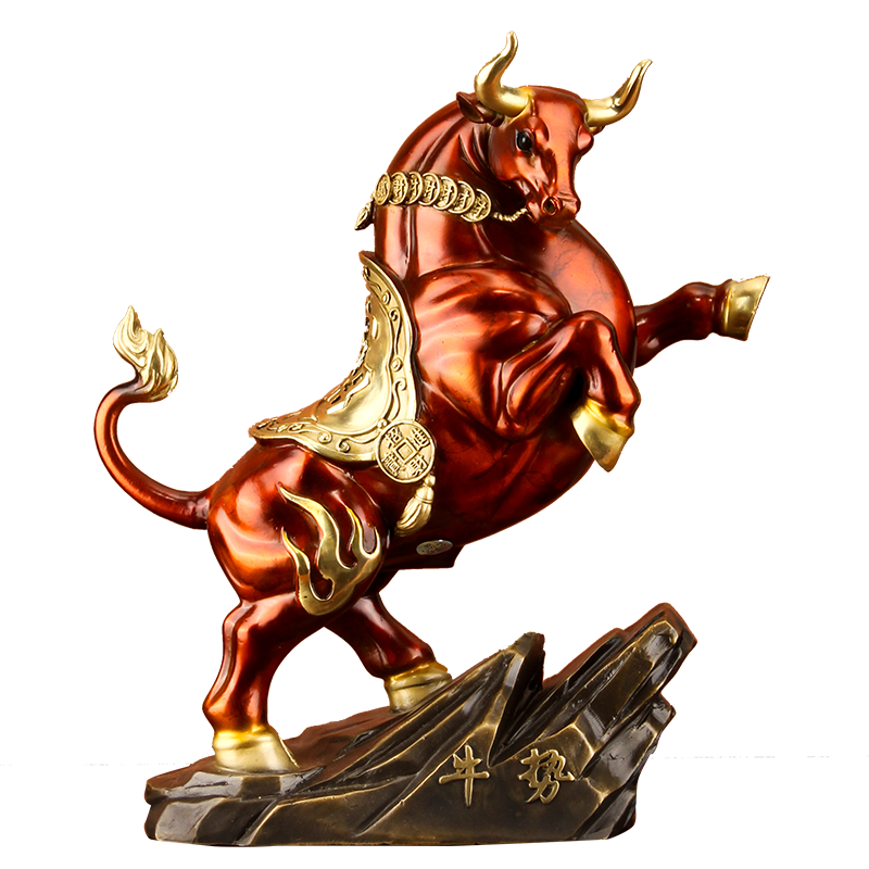 《牛势》黄铜牛摆件招财生肖华尔街旺市金牛牛气冲天乔迁开业礼品