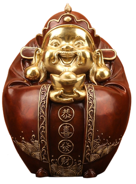 福星高照文财神爷全铜佛像摆件