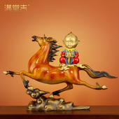 全铜彩绘马摆件十二生肖铜猴子新中式 马上封侯 办公室摆设礼品