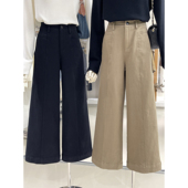 Q261 阔腿裤 清仓捡漏不TUI不换 百搭半松紧腰口宽松直筒牛仔裤