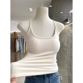 舒适百搭打底衫 秋冬刚需内搭 磨毛工字挂脖吊带背心带胸垫修身 女