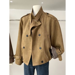 新款 冬季 显瘦有型防风麂皮绒外套上衣 风加棉夹克衫 保暖又帅气工装