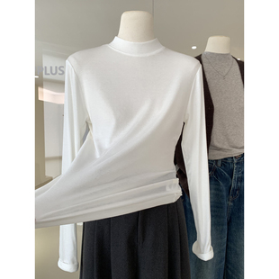 主推王炸款~独家定制天丝羊毛小立领长袖打底T恤秋冬柔软内搭秋衣