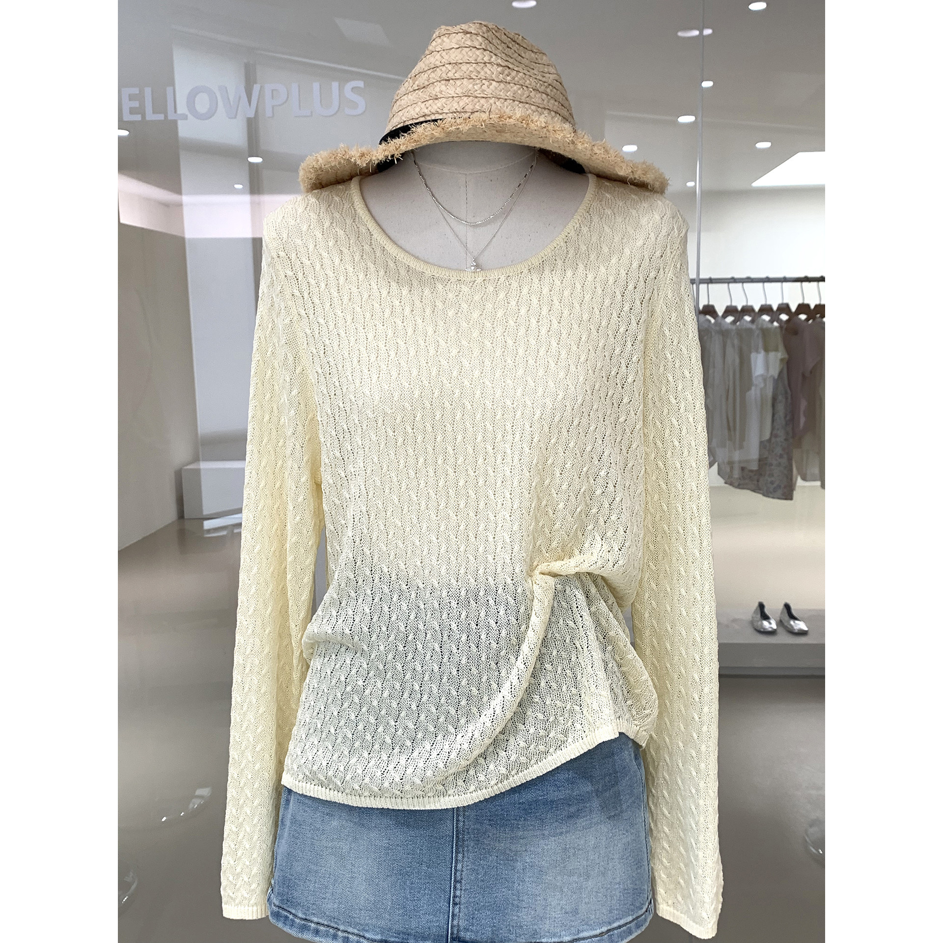 温柔麻花编织肌理感圆领长袖针织线衫2026新款柔软透气巨好看罩衫