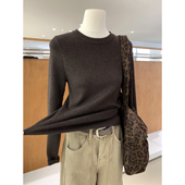 新款 打底毛衣冬季 超百搭圆领针织内搭 纯色细羊毛加厚版 人气基础款