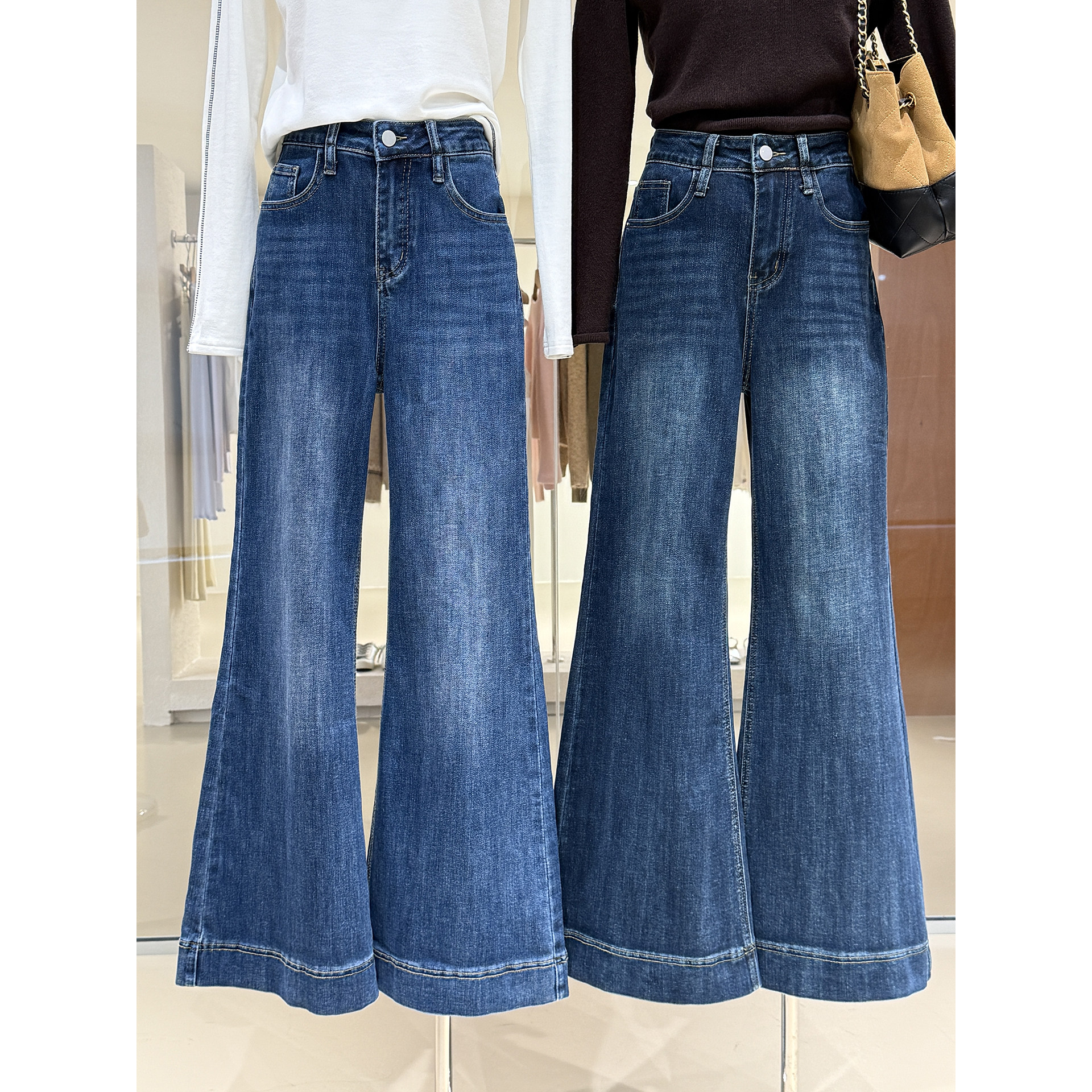 梨形友好高腰四面弹筒喇牛仔裤今年流行爆款柔软舒适显腿长裤子女,女装/女士精品,牛仔裤,淘宝优惠券,粉丝福利购,淘宝优惠卷