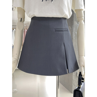 开衩设计感防走光裙裤 韩系通勤风高腰A字西装 半身裙2026春夏新款