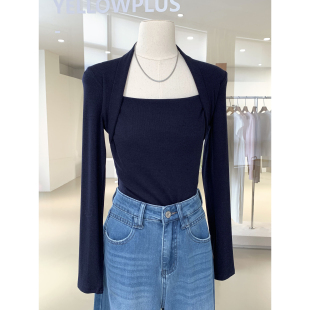 显瘦漂亮女人衫 穿出直角肩小性感披肩式 修身 上衣2026早春新品 长袖