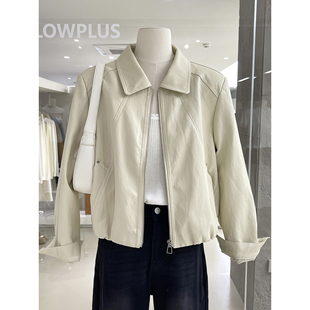 随性帅气翻领拉链皮衣夹克衫 时髦高级感今年流行外套上衣 2026新款