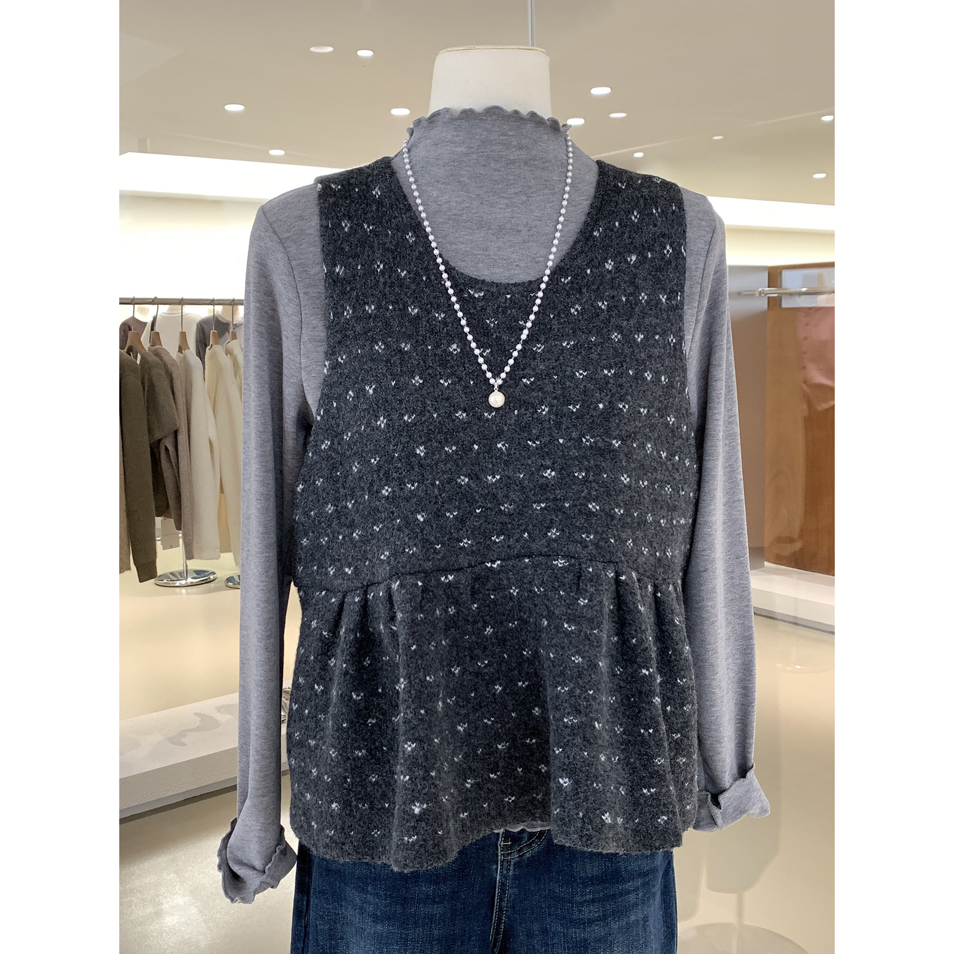 甜美碎花羊毛针织马甲背心秋冬流行爆款减龄娃娃衫宽松叠穿上衣女,女装/女士精品,毛针织衫,淘宝优惠券,粉丝福利购,淘宝优惠卷