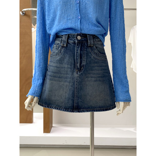 韩版经典实穿时髦A字牛仔短裙