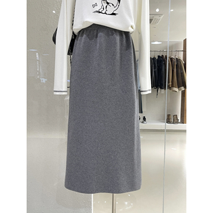舒适垂坠感显瘦气质中长裙 型针织半身裙秋冬新款 韩版 宽松直筒H版