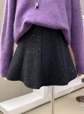 清仓捡漏不TUI不换！俏皮甜美烫钻亮片精致A字半身裙蓬蓬裙Q263