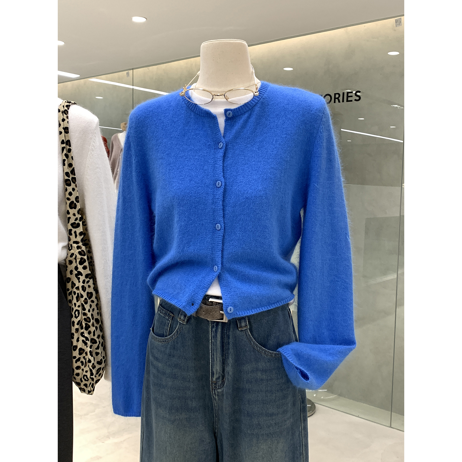 简约休闲风纯色显白长袖针织开衫