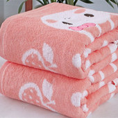 纯棉加厚儿童毛巾被卡通正方形大浴巾婴儿包被加大吸水A类110 110