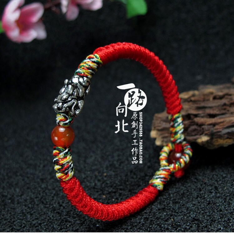 绳结纪金刚结925银貔貅男女手绳