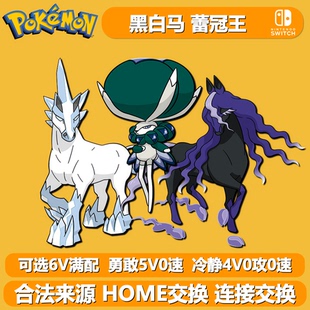 雪暴马灵幽马蕾冠王 黑白马王 NS宝可梦朱紫剑盾6V精灵 可0速0攻