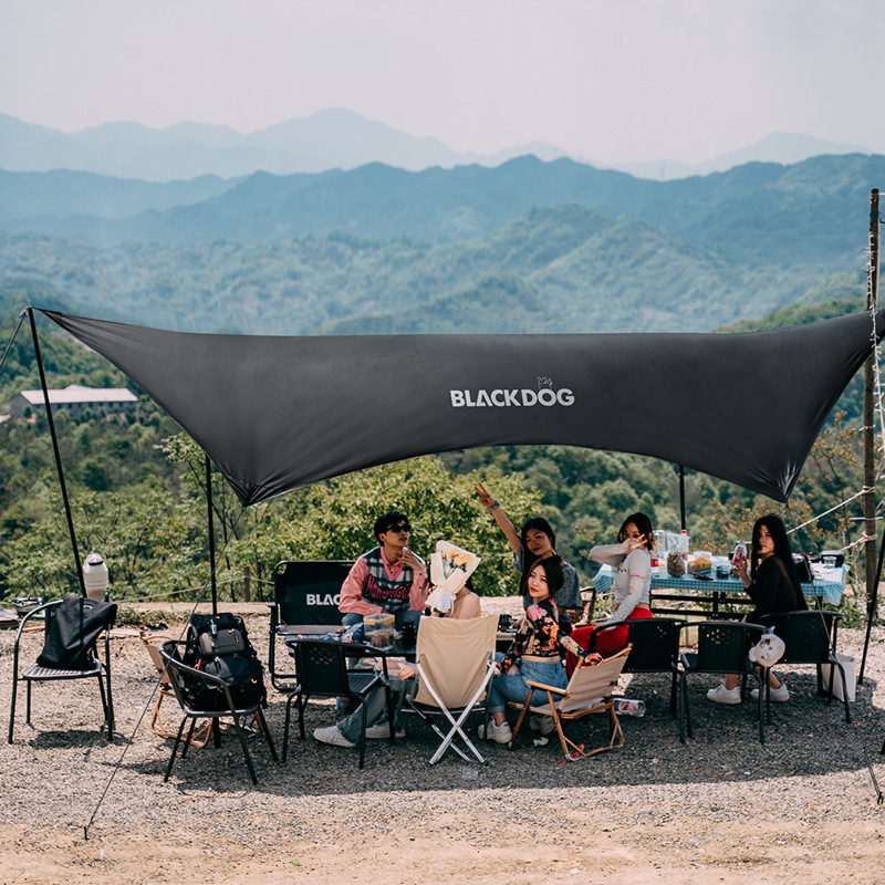 黑狗天幕露营遮阳防晒帐篷野餐
