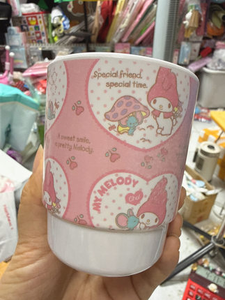卡通可爱漱口杯叠叠乐密胺美乐蒂双子星kt防摔粉色女孩喝水杯子