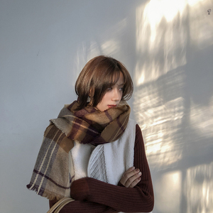 EKOOL秋冬加厚格子围巾