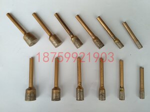 石材花岗岩雕刻字粗打磨清底6mm柄烧结金刚砂磨针 直棒平头圆柱