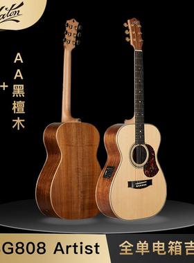 澳大利亚 MATON 马桶EBG808 Artist艺术家款全单民谣指弹电箱吉他