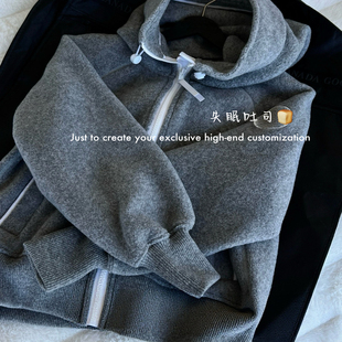 25K秋冬百搭连帽羊毛短款 顶版 夹克外套女 原厂面料 BREAD定制