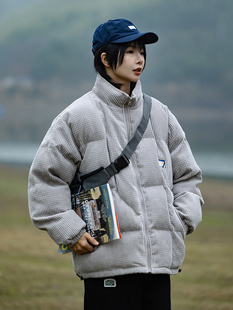 cityboy冬季日系加厚保暖灯芯绒立领棉衣男学院风女情侣休闲外套