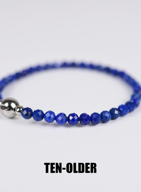 天然青金石手链高级精致小众帝王青少金少白油润4mm手串复古法式