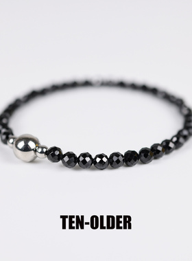 天然黑尖晶单圈手链女低调高级感防小人水晶手串礼物情侣款