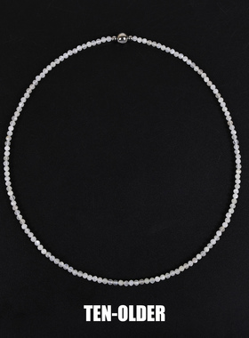 天然白月光石磁吸扣项链