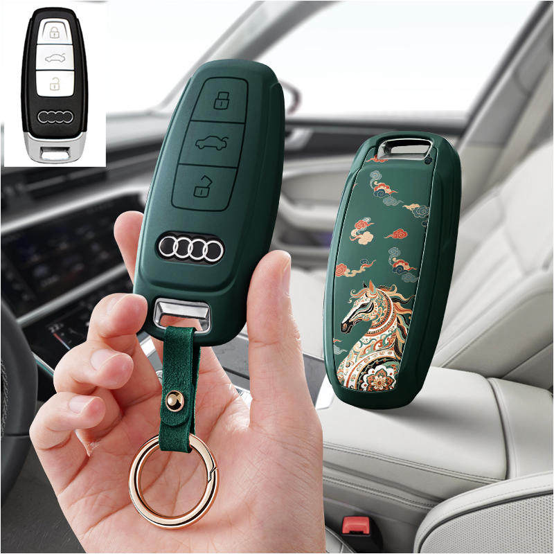 适用奥迪a8l汽车q5l钥匙套q8保护套a3l包q4壳q7扣a6l高级2023款a7