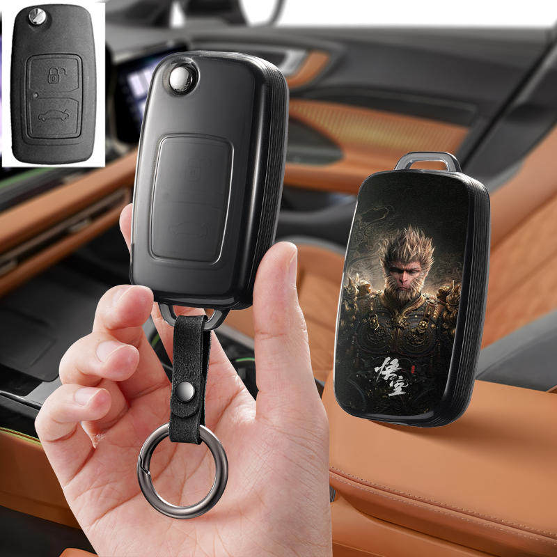 适用奇瑞风云2折叠e5老款a3瑞虎旗云2汽车钥匙套保护包壳扣女高级