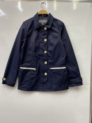 eddie bauer女装风衣 藏蓝色防水防风 偏修身款