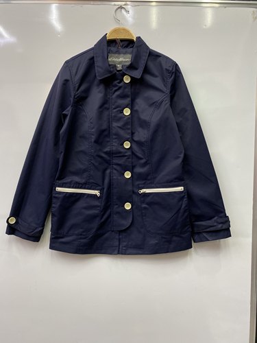 eddie bauer女装风衣 藏蓝色防水防风 偏修身款