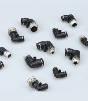 L型气动螺纹弯头PL10-02/PL8-02/PL6-01/PL8-01/微型接头PJL4-M5