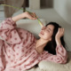 甜美宽松波点套头家居服套装 莫代尔棉睡衣女春秋季 秋天 带胸垫