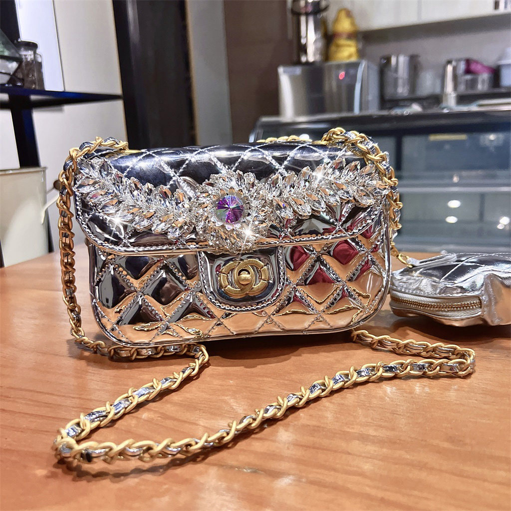 菱格链条春夏小香风2024新款包包女高级感潮百搭斜挎单肩水钻女包,箱包皮具/热销女包/男包,小方包,淘宝优惠券,粉丝福利购,淘宝优惠卷