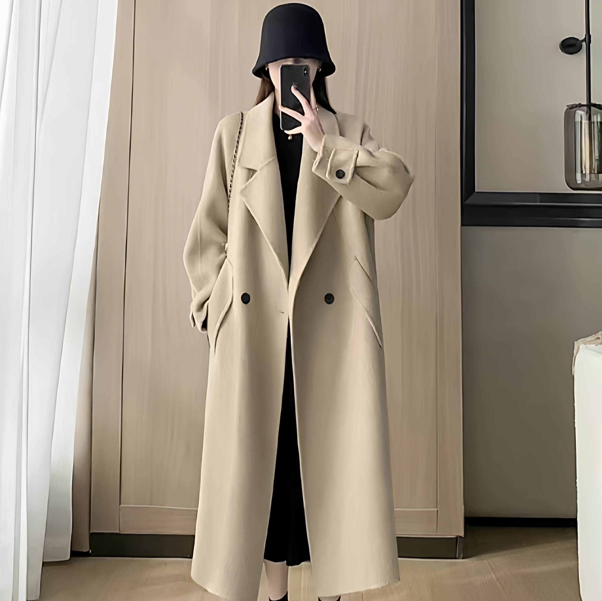 【甜甜粉丝专享】羊毛韩系时尚休闲羊毛大衣秋冬长款大衣20255,女装/女士精品,大码呢大衣,淘宝优惠券,粉丝福利购,淘宝优惠卷