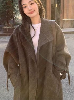 【KAIROS新.澳毛CK】设计高级宽松中长款羊毛大衣立领大衣-20263
